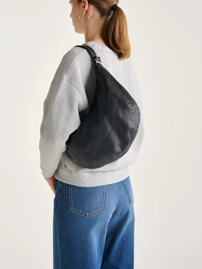 Bellerose Sac à Bandoulière En Cuir Noir Pour Femmes