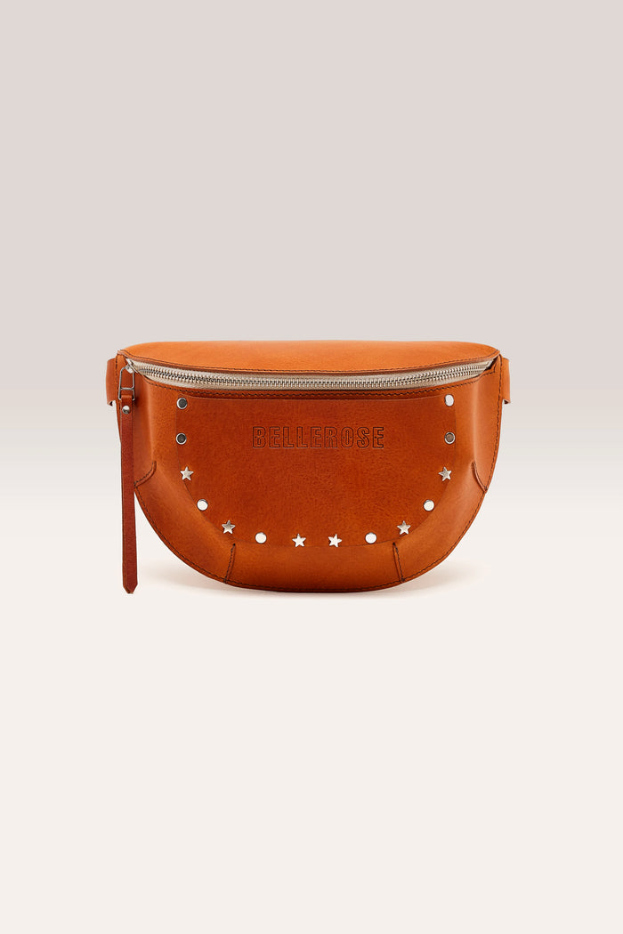 Bellerose Sac Bandoulière Clouté Cuir Marron Pour Femmes