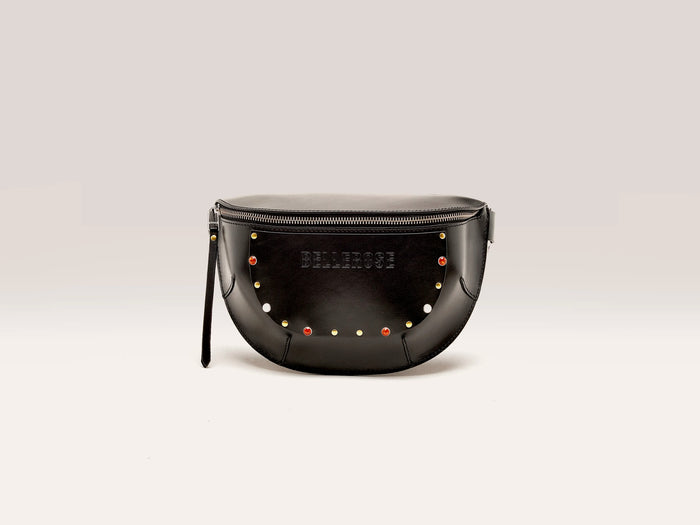 Bellerose Sac bandoulière clouté en cuir noir pour femmes