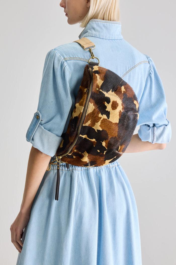 Bellerose Sac Bandoulière Cuir Poil De Vache Pour Femmes