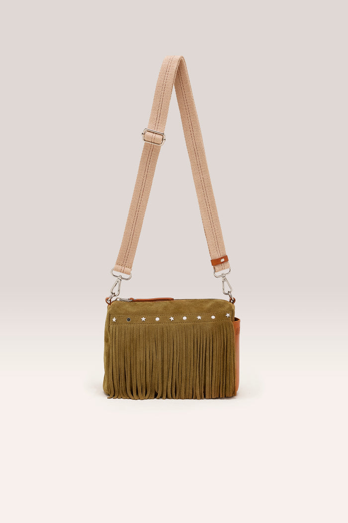 Bellerose Sac Bandoulière En Daim Avec Franges Pour Femmes