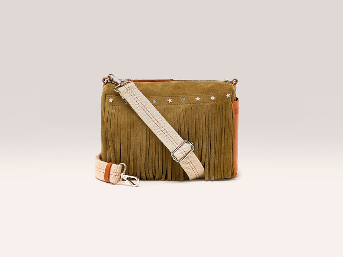 Bellerose Sac bandoulière en daim avec franges pour femmes