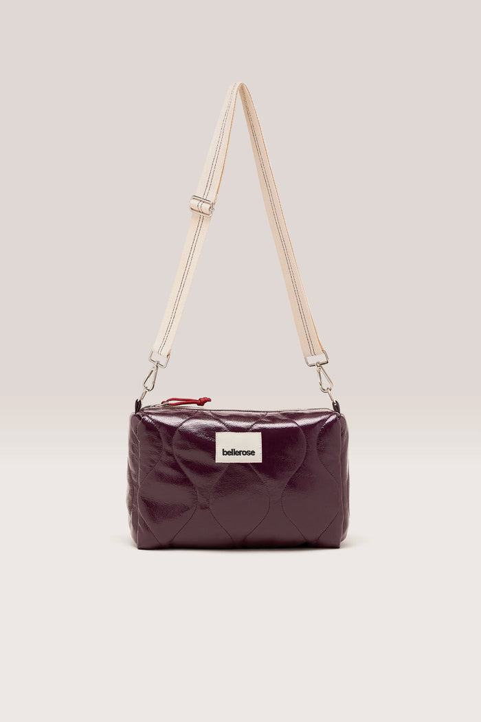 Bellerose Sac Bandoulière En Vinyle Bordeaux Pour Femmes