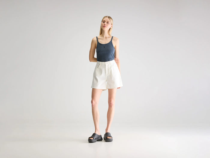 Bellerose Short Boyfriend en Denim Blanc Pour Femmes