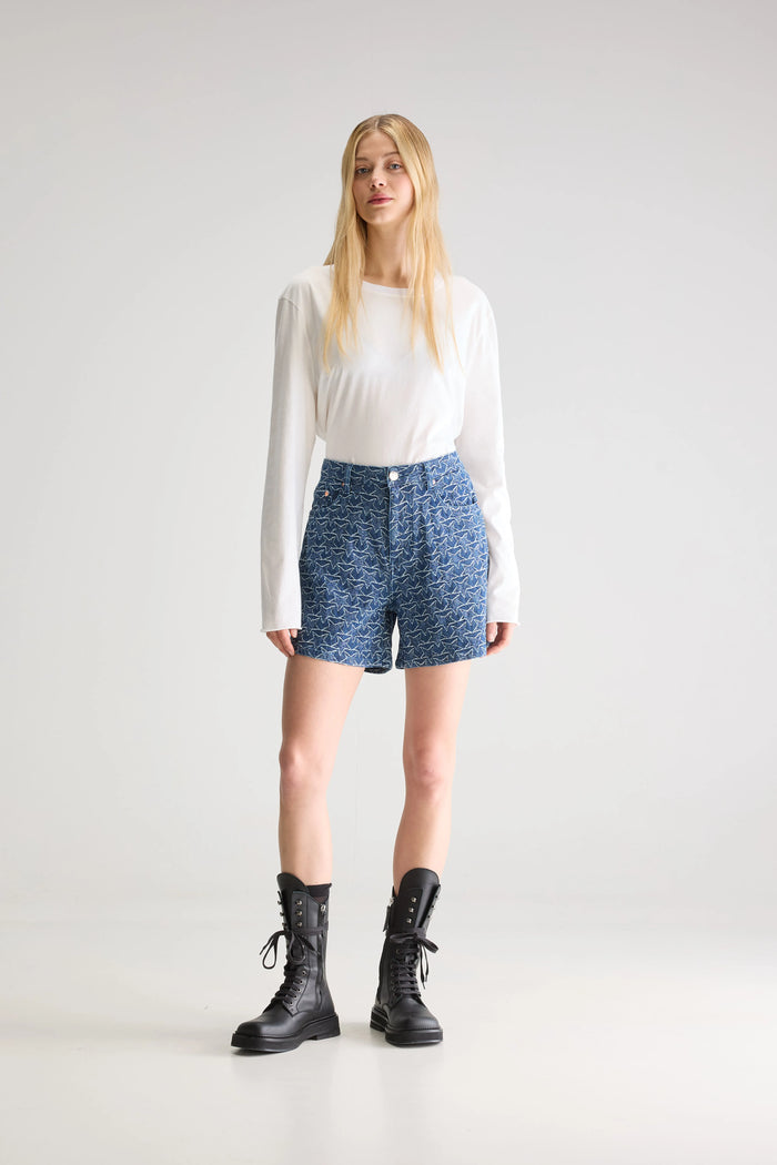 Bellerose Short Boyfriend En Denim Bleu Pour Femmes
