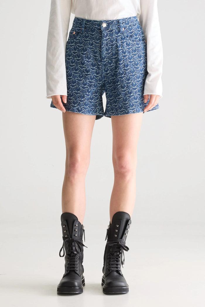 Bellerose Short Boyfriend En Denim Bleu Pour Femmes