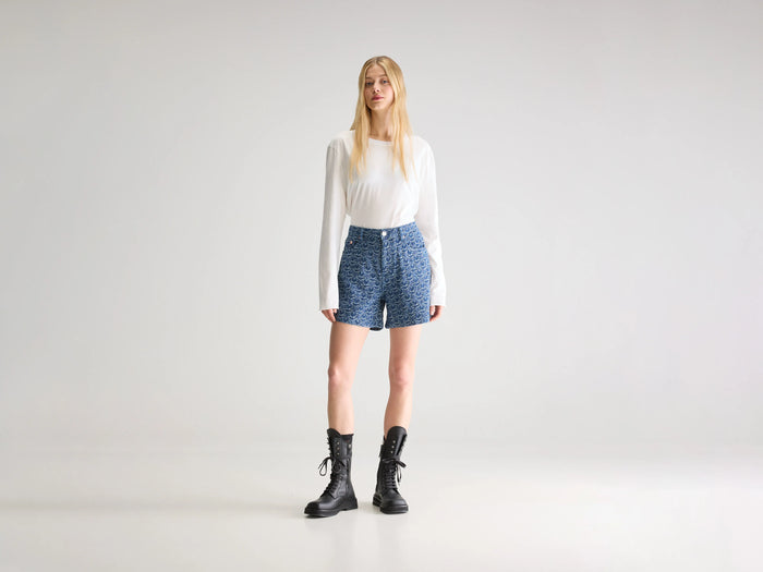 Bellerose Short Boyfriend en Denim Bleu Pour Femmes