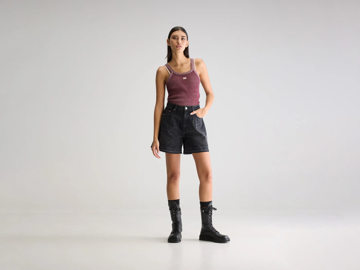 Bellerose Short Boyfriend en Denim Noir Pour Femmes