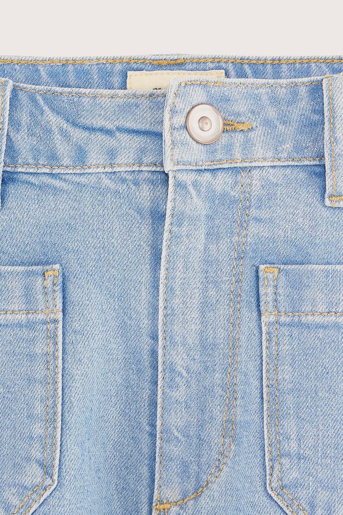 Bellerose Short En Jean Argenté Taille Haute Pour Filles