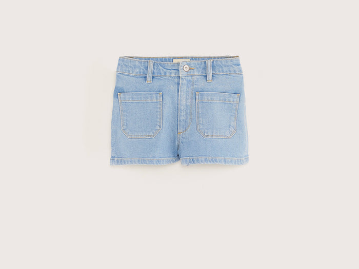Bellerose Short en jean argenté taille haute pour filles