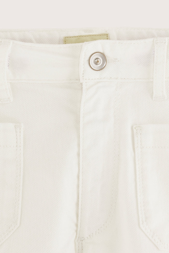 Bellerose Short En Jean Blanc Taille Haute Pour Filles