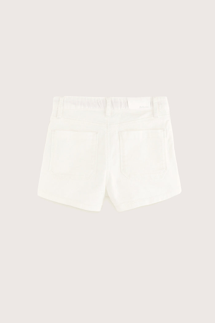 Bellerose Short En Jean Blanc Taille Haute Pour Filles