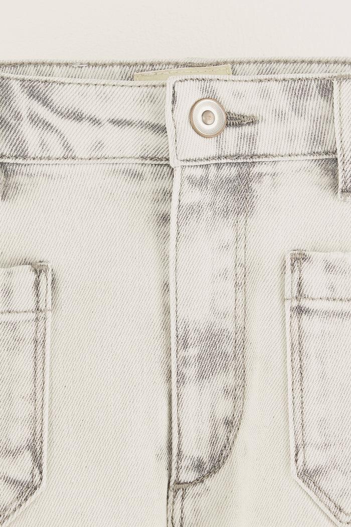 Bellerose Short En Jean Gris Taille Haute Pour Filles