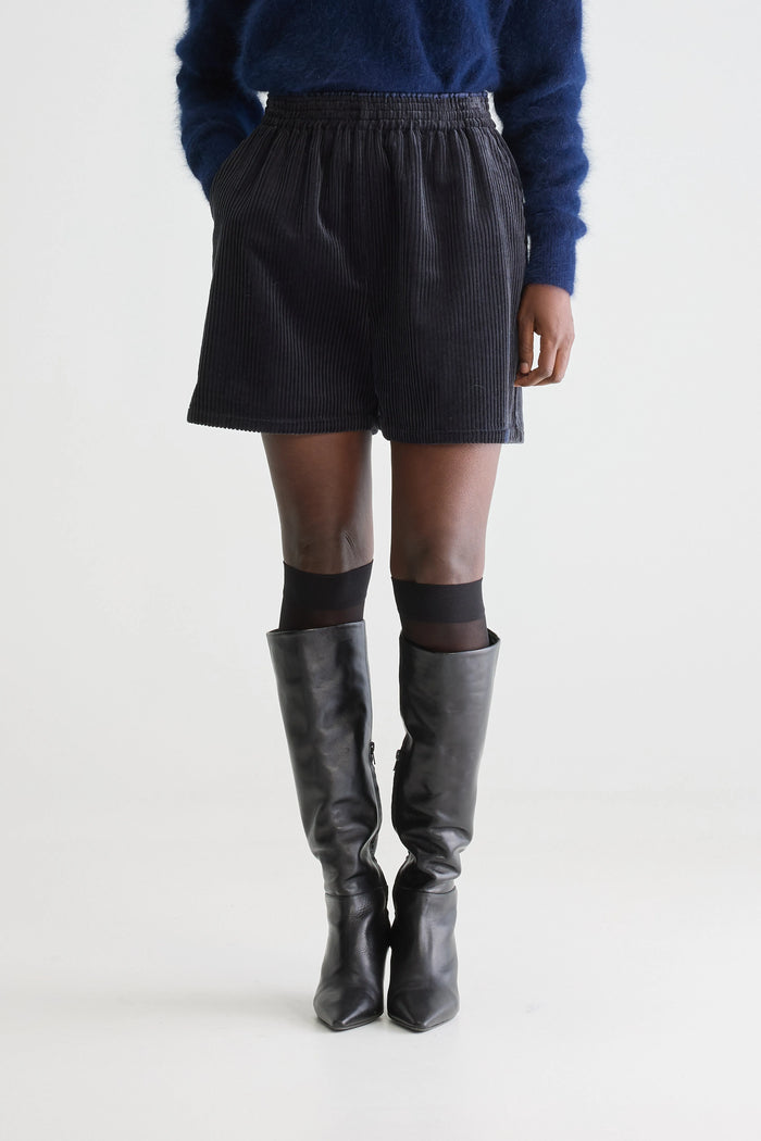 Bellerose Short En Velours Côtelé Bleu Marine Pour Femmes