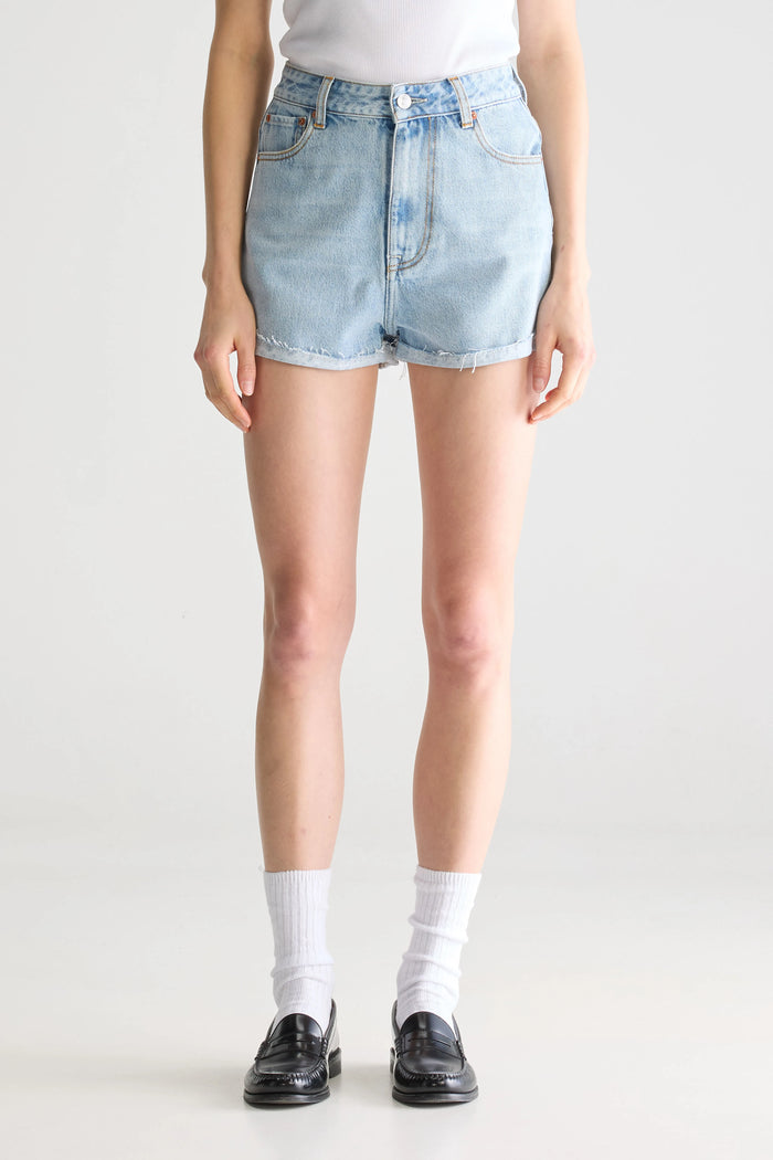 Bellerose Short Taille Haute En Denim Bleu Pour Femmes