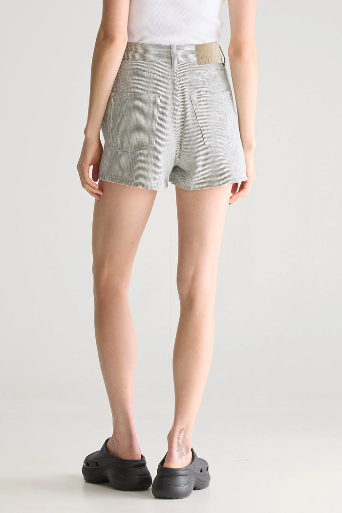 Bellerose Short Taille Haute En Denim Rayé Pour Femmes