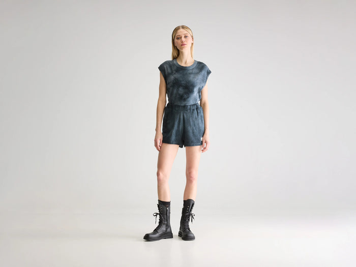 Bellerose Short Terry Tie-Dye Gris Foncé Pour Femmes