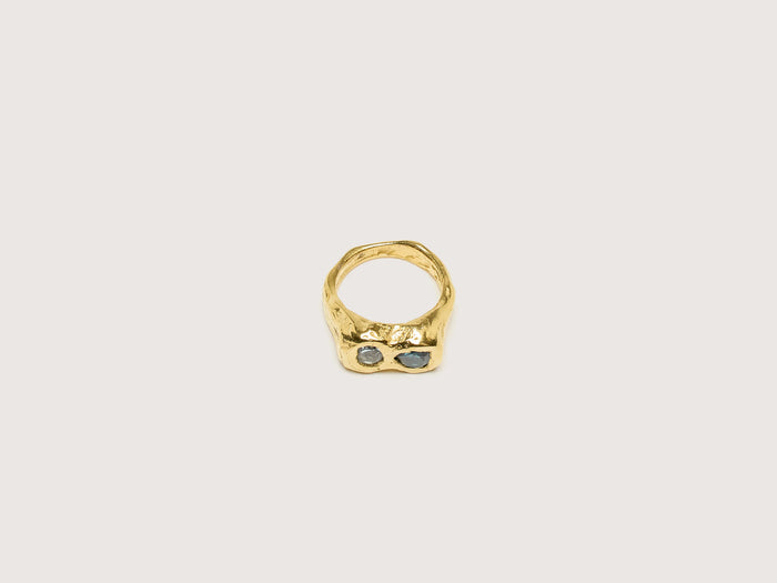 Simuero Simuero Bague en or Buzo avec topaze bleue