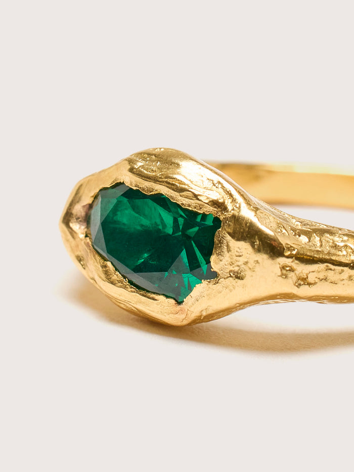 Simuero Simuero Bague Faro En Or Et émeraude