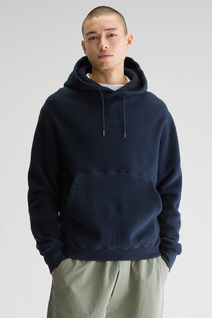 Bellerose Sweatshirt à Capuche Polaire Bleu Pour Homme