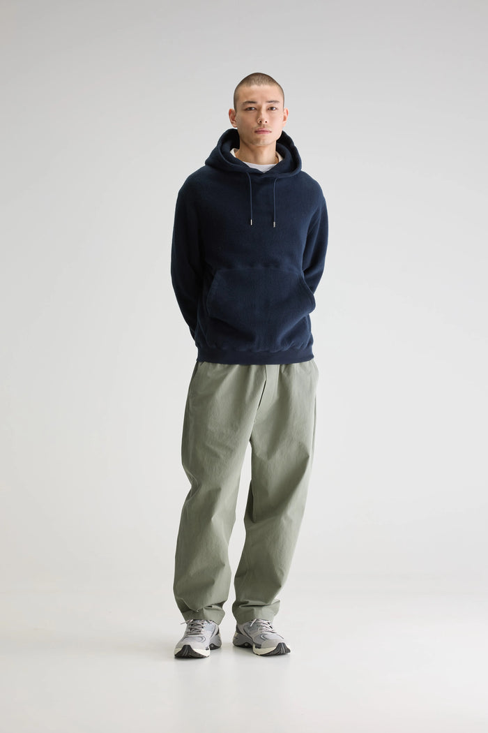 Bellerose Sweatshirt à Capuche Polaire Bleu Pour Homme