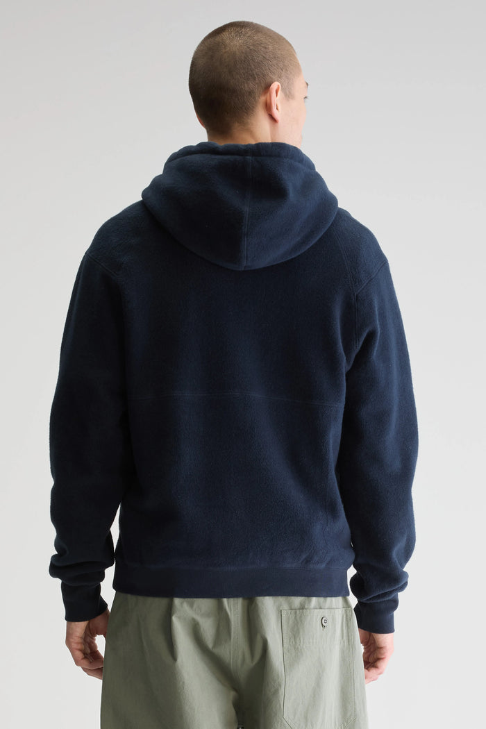 Bellerose Sweatshirt à Capuche Polaire Bleu Pour Homme