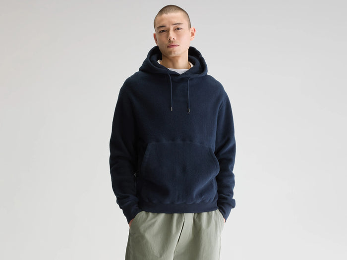 Bellerose Sweatshirt à capuche polaire bleu pour homme