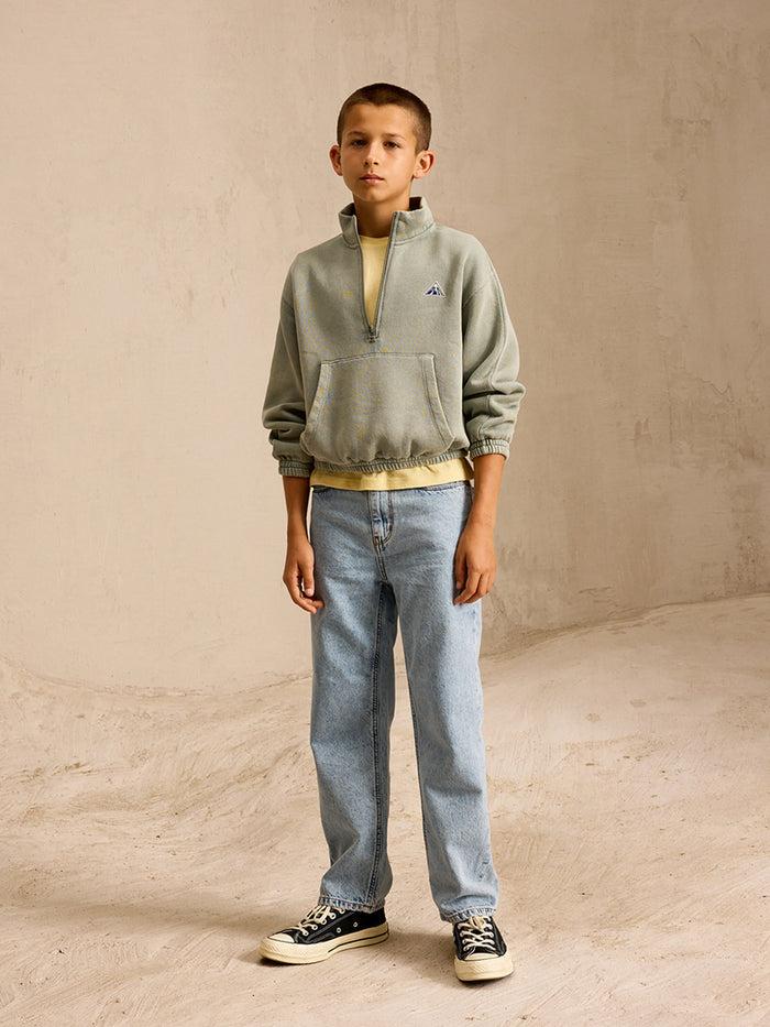 Bellerose Sweatshirt à Fermeture éclair Vert Pour Garçons
