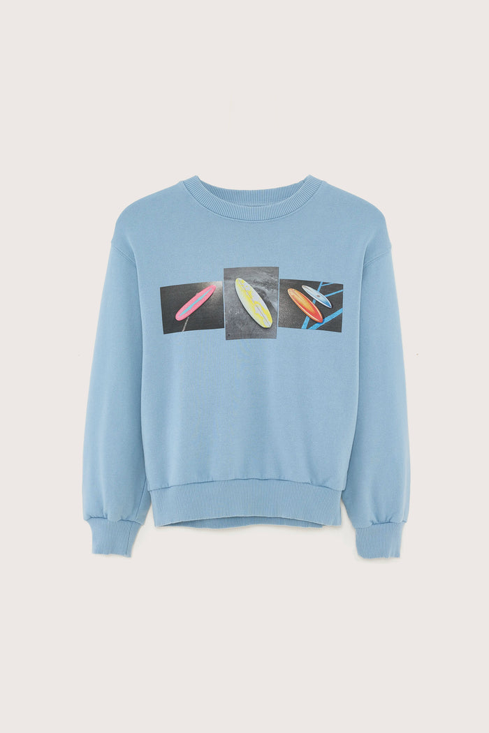 Bellerose Sweatshirt Col Rond Graphique Bleu Pour Garçons
