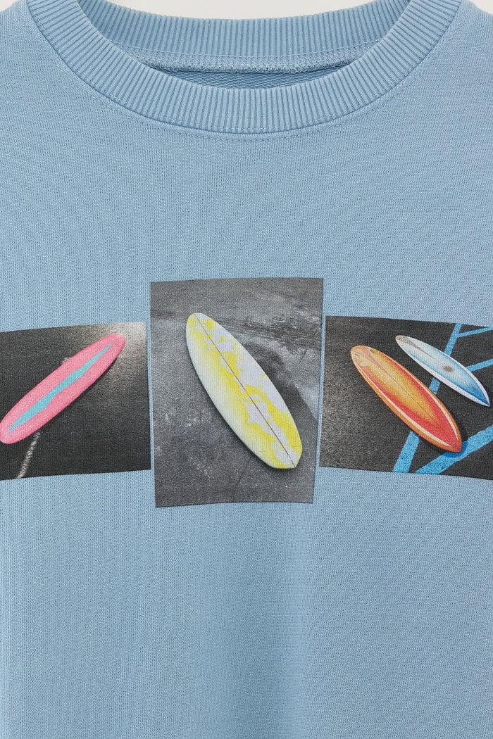 Bellerose Sweatshirt Col Rond Graphique Bleu Pour Garçons