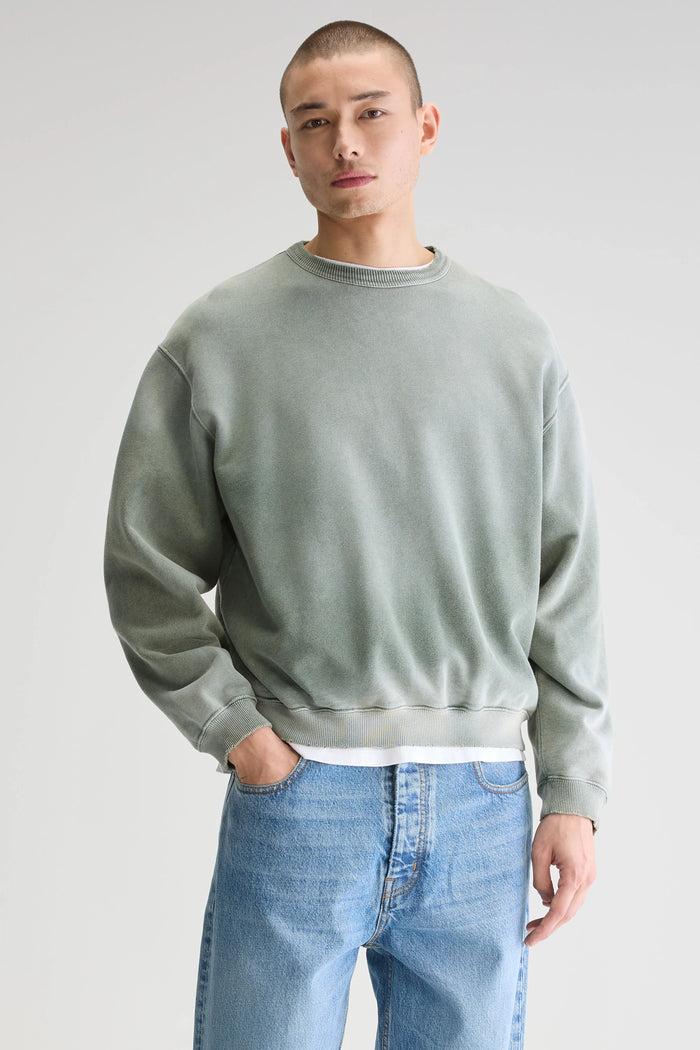 Bellerose Sweatshirt Col Rond Vert Sauge Pour Homme
