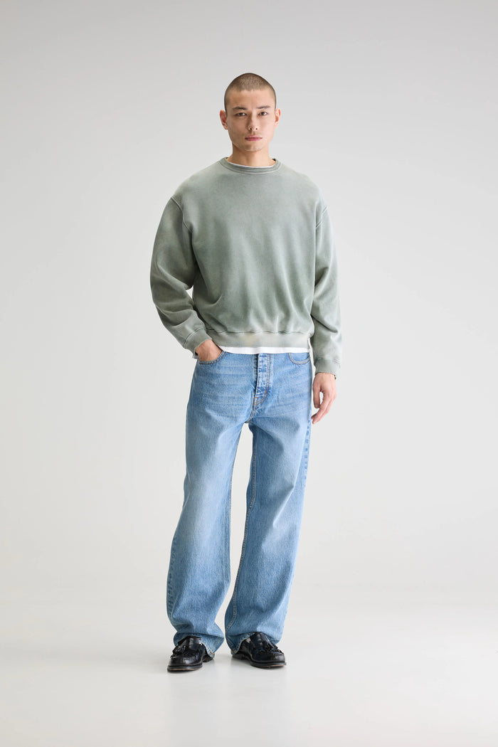 Bellerose Sweatshirt Col Rond Vert Sauge Pour Homme