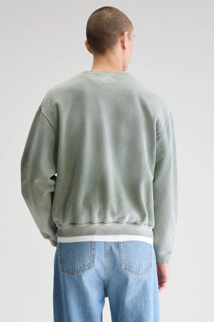 Bellerose Sweatshirt Col Rond Vert Sauge Pour Homme