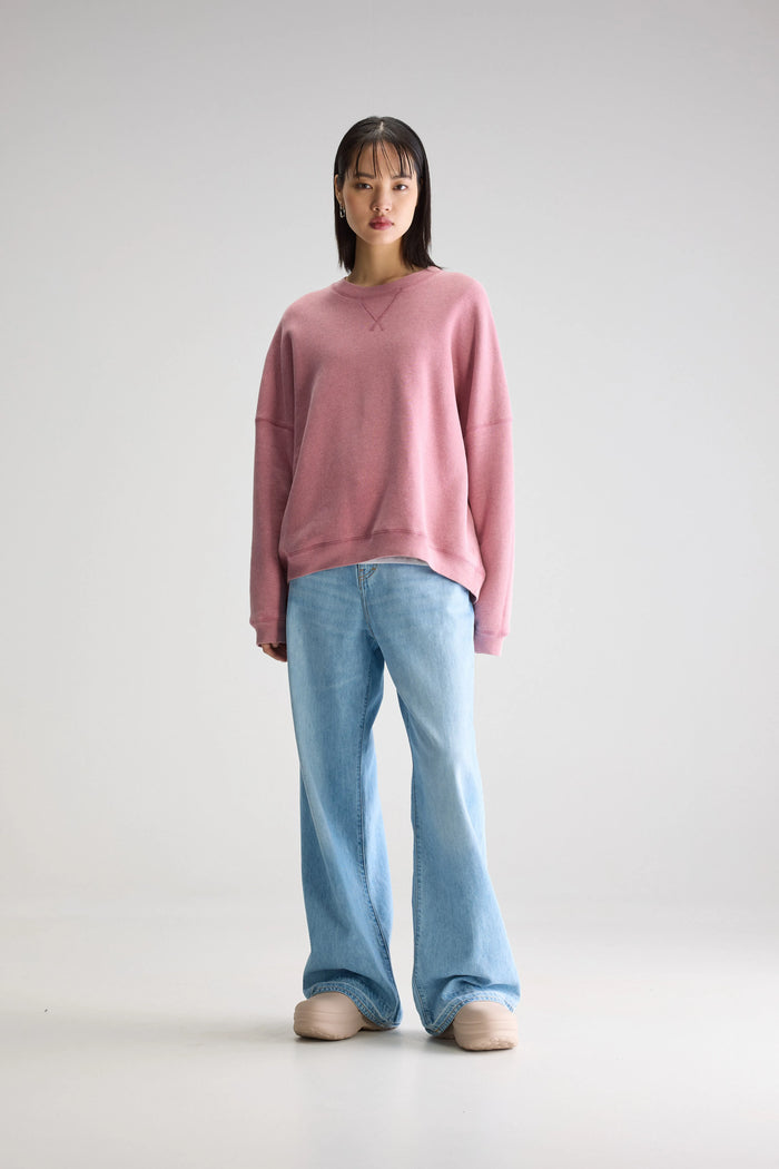 Bellerose Sweatshirt En Polaire Oversize Rose Pour Femmes