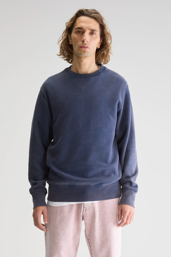 Bellerose Sweatshirt Polaire Bleu Col Rond Pour Homme