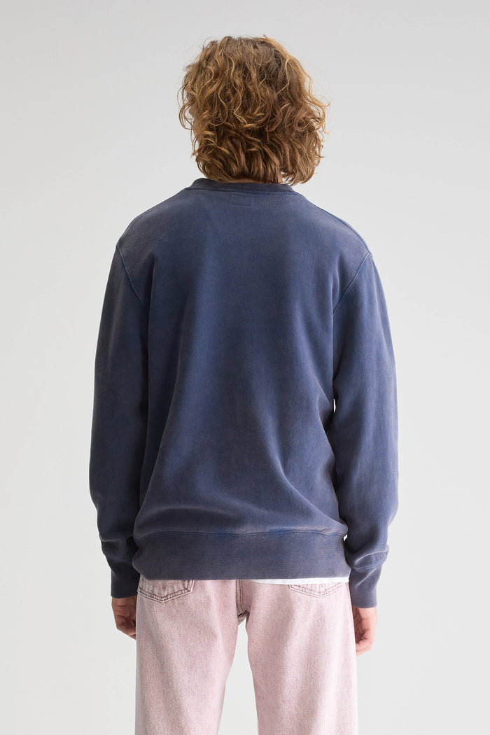 Bellerose Sweatshirt Polaire Bleu Col Rond Pour Homme