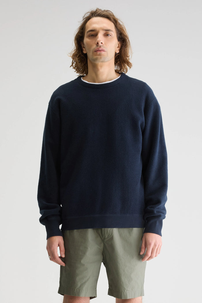 Bellerose Sweatshirt Polaire Bleu Col Rond Pour Homme