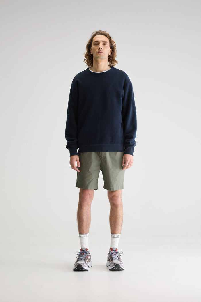 Bellerose Sweatshirt Polaire Bleu Col Rond Pour Homme