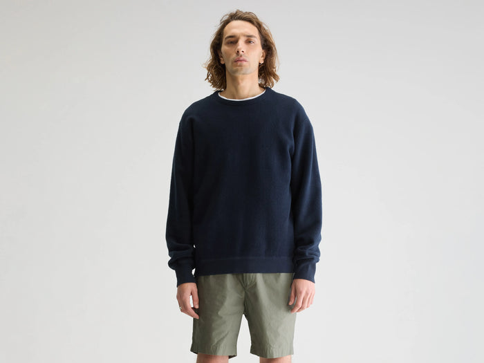 Bellerose Sweatshirt polaire bleu col rond pour homme
