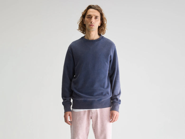 Bellerose Sweatshirt polaire bleu col rond pour homme