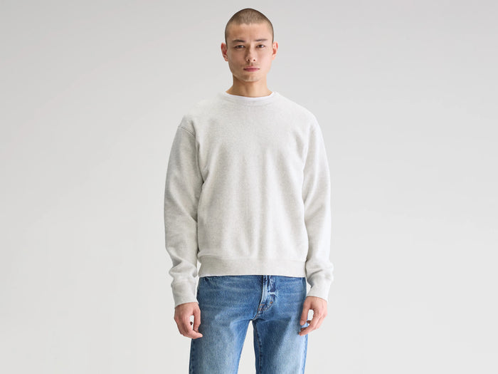 Bellerose Sweatshirt polaire gris col rond pour homme