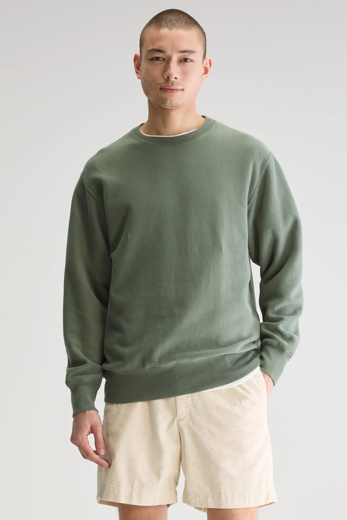 Bellerose Sweatshirt Polaire Vert Col Rond Pour Homme