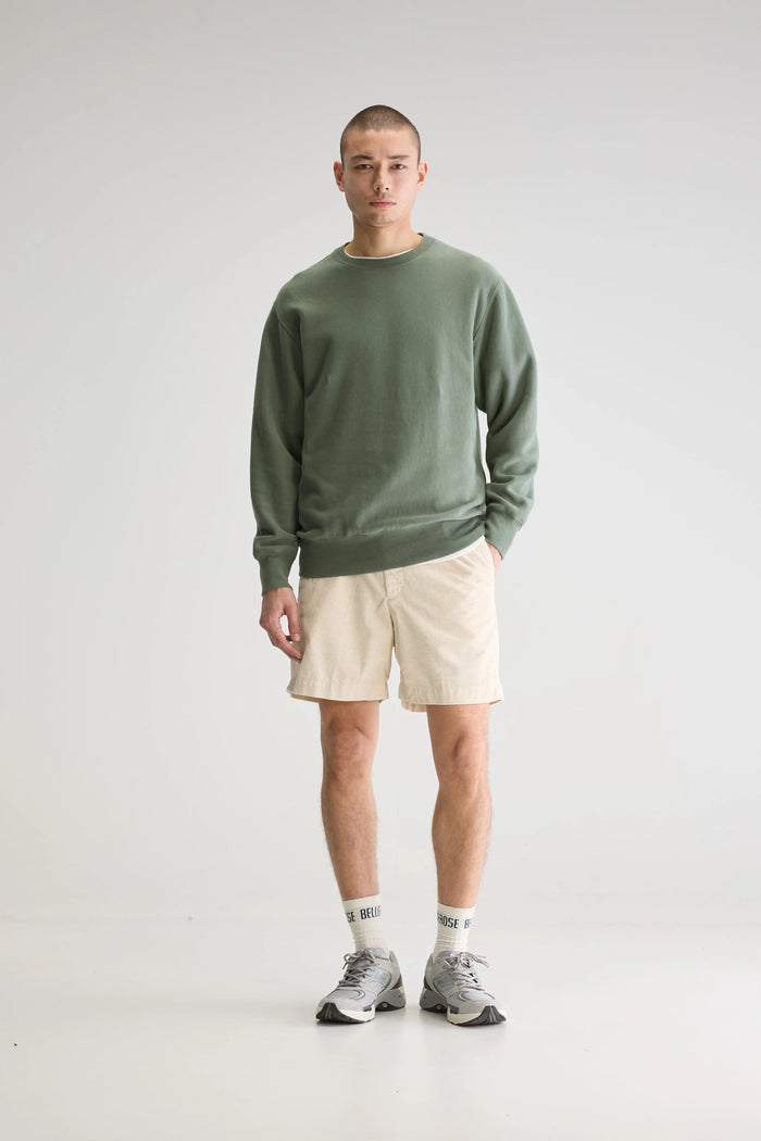 Bellerose Sweatshirt Polaire Vert Col Rond Pour Homme