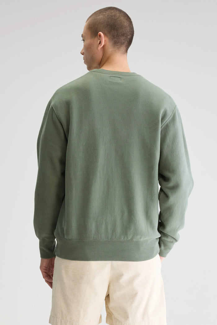 Bellerose Sweatshirt Polaire Vert Col Rond Pour Homme