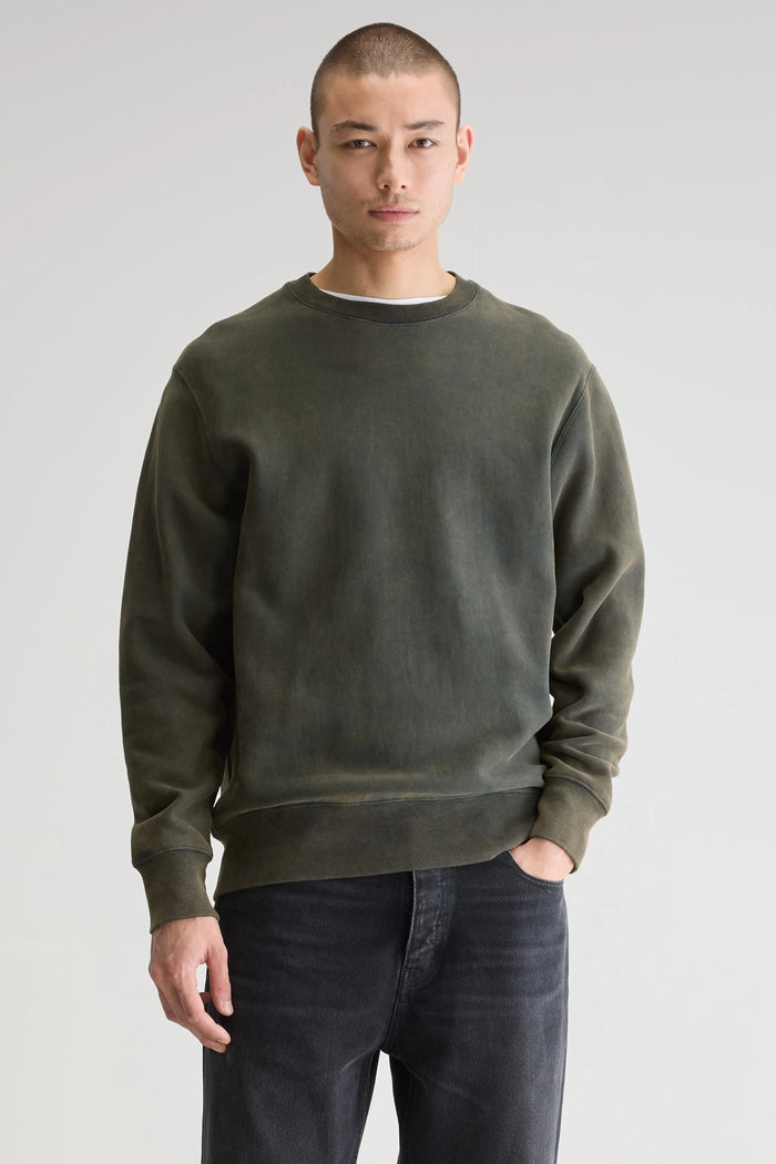 Bellerose Sweatshirt Vert Foncé Col Rond Pour Homme