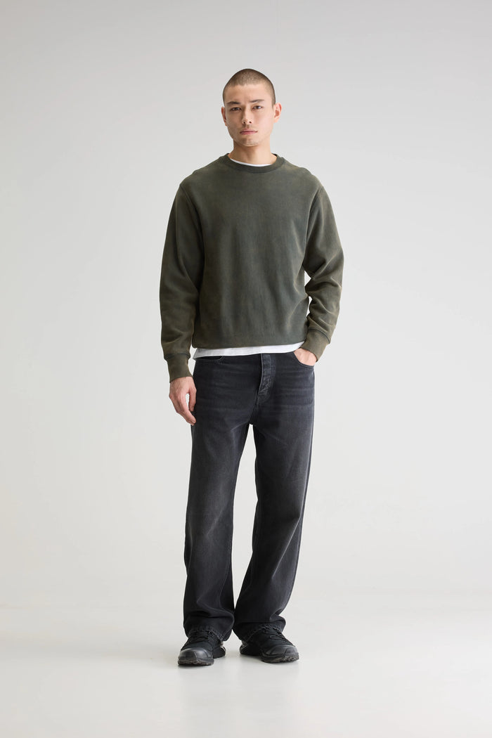 Bellerose Sweatshirt Vert Foncé Col Rond Pour Homme