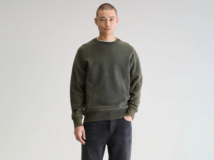 Bellerose Sweatshirt vert foncé col rond pour homme
