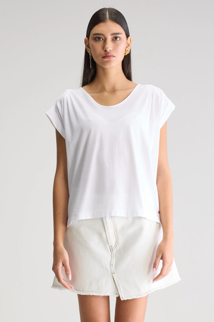 Bellerose T-Shirt À Manches Ballon Blanc Pour Femmes