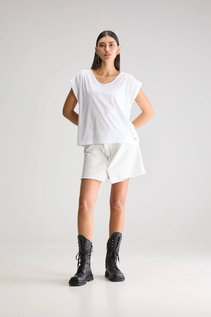 Bellerose T-Shirt À Manches Ballon Blanc Pour Femmes
