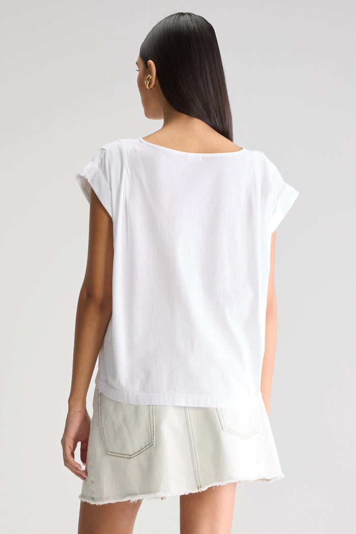 Bellerose T-Shirt À Manches Ballon Blanc Pour Femmes